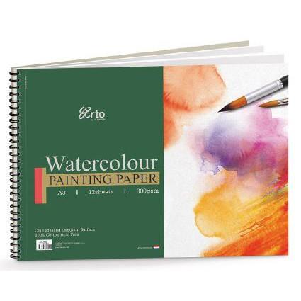 Gambar ARTO COTTON WATER COLOUR BOOK SPIRAL 300 GSM 12SHEETS dari LeevenCo Kota Surabaya Tokopedia