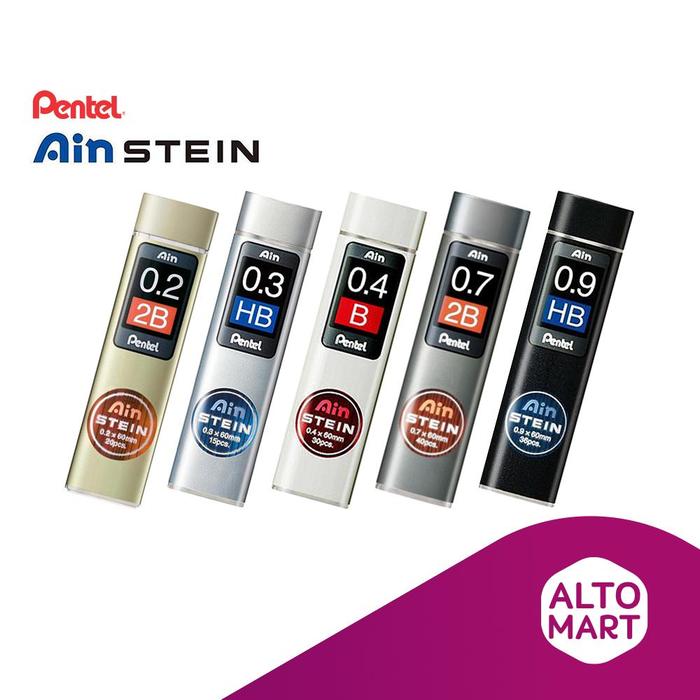 Gambar Pentel Ain Stein Mechanical Pencil Lead Refill 0.2 0.3 0.4 0.7 0.9 mm dari Alto Mart Kota Surabaya Tokopedia