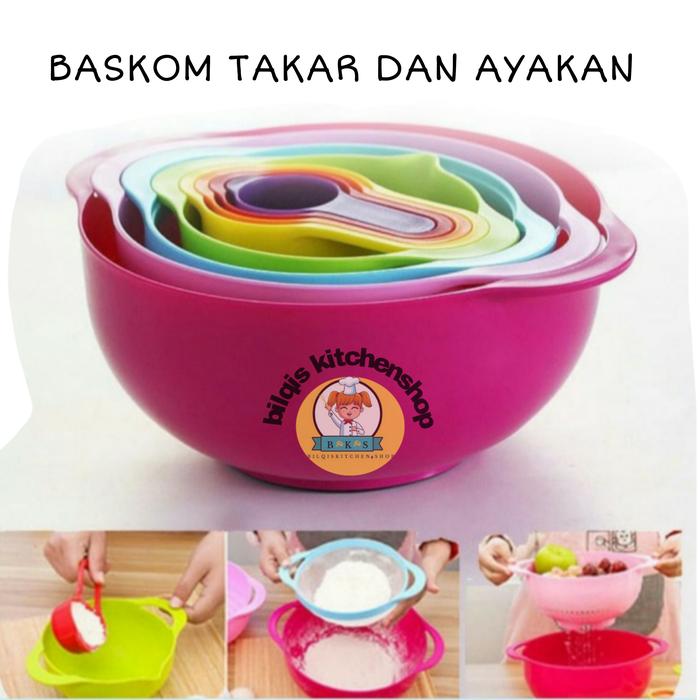 Gambar baskom set penakar 10in 1 dari Bilqiskitchen Kota Administrasi Jakarta Timur Tokopedia