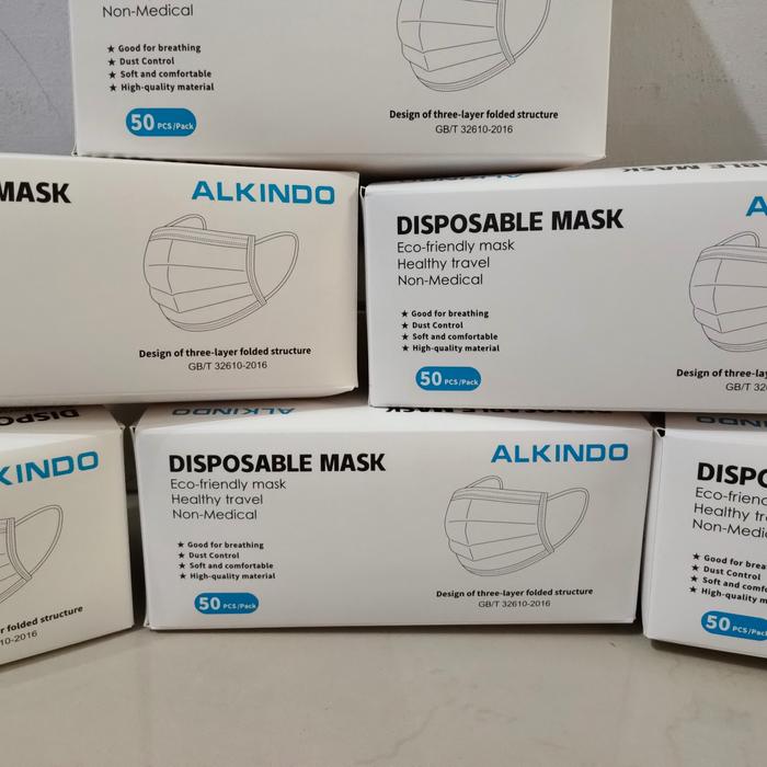 Gambar masker medis 3ply kemenkes 50pc dari Justin.oke Kota Administrasi Jakarta Barat Tokopedia