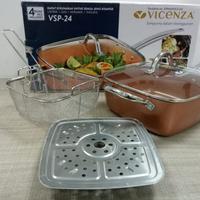 Gambar Square pan uk 24 cm w/lid vicenza Vsp-24 dari variatoko Jakarta Barat 1 Tokopedia