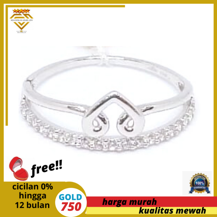 Gambar cincin emas putih asli 750-model simpel 08 dari New Berlian jewellery Kota Tangerang Selatan Tokopedia