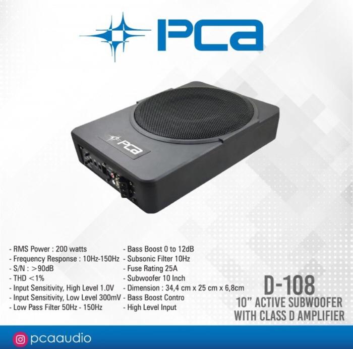 Gambar Subwoofer kolong (Underseat) PCA D-108/ PCA D108 dari LCIA AUDIOWORKS Kota Administrasi Jakarta Pusat Tokopedia