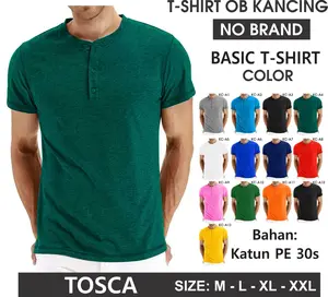 (PROMO) Kaos oblong kancing polos pria/wanita (UNISEX) seragam