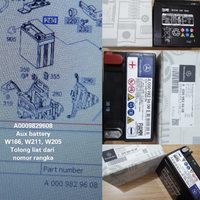 Gambar A0009829608 Accu/Aki Starter Aux battery Mercedes W166,W221,W212 MBori dari YH part Kota Administrasi Jakarta Selatan Tokopedia