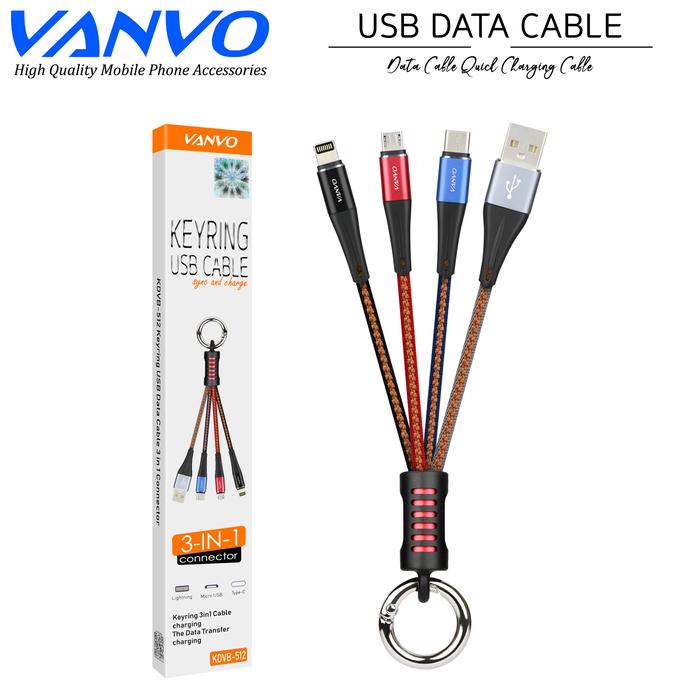 Gambar Kabel Data Vanvo 3 In 1 (micro/type C/lightning) KDVBN-512 dari Destiny Computer Kota Palembang Tokopedia