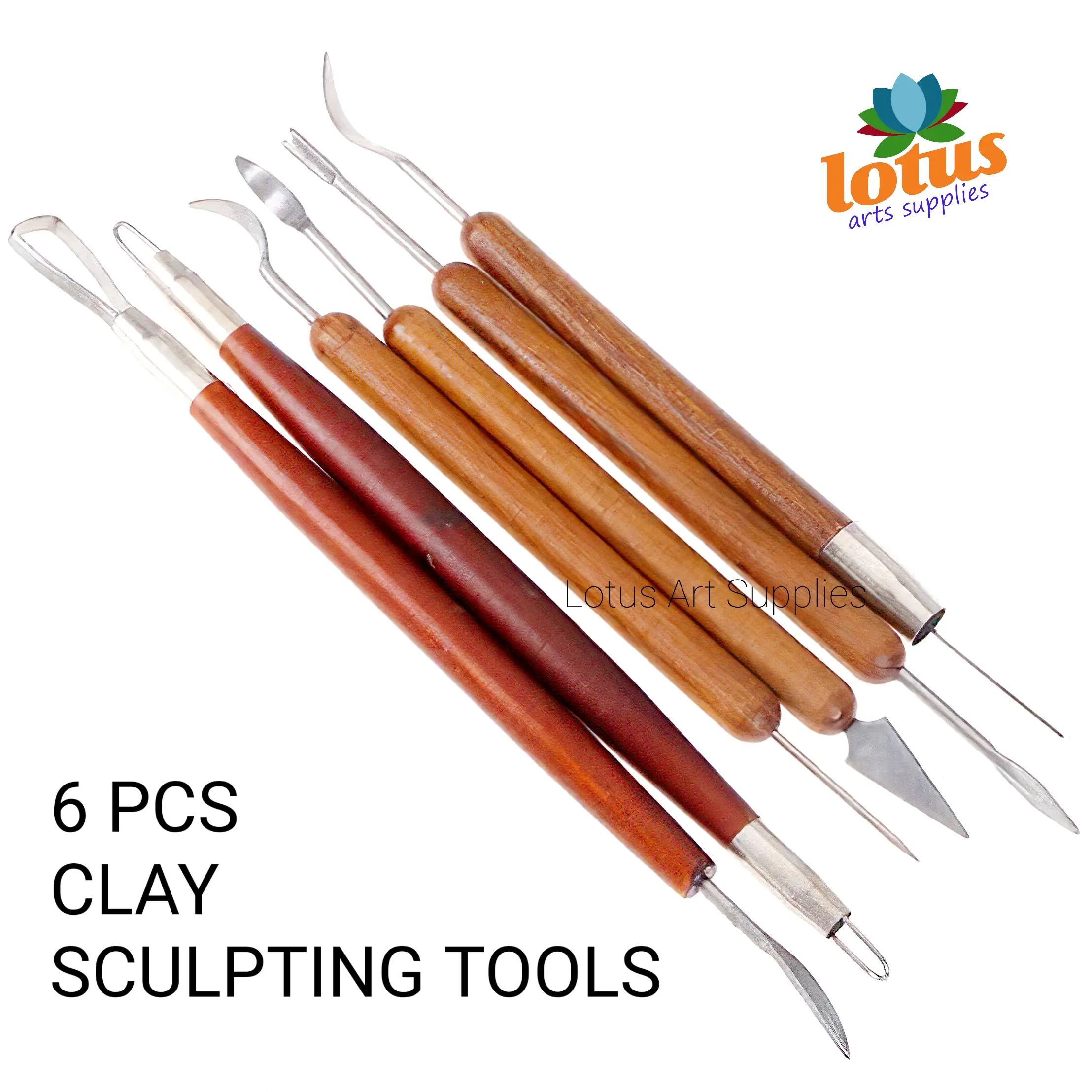 LOTUS Clay Sculpting Wax Tools Set 6 ( Polymer, Ceramic, Wood )