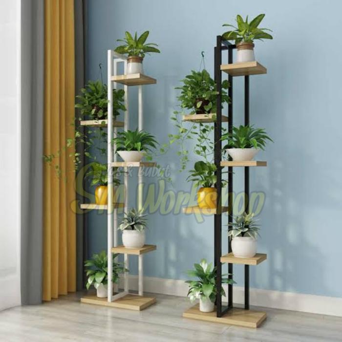 Jual Rak bunga besi 5 susun alas kayu - minimalis - Kab. Kuningan ...