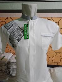 Gambar Baju Koko bordir / baju koko katun mikro / baju koko lengan pendek - bordir putih f, M dari ALFAUZI COLLECTION Kota Administrasi Jakarta Barat 3 Tokopedia