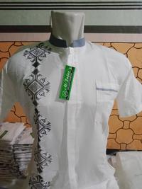 Gambar Baju Koko bordir / baju koko katun mikro / baju koko lengan pendek - bordir putih f, M dari ALFAUZI COLLECTION Kota Administrasi Jakarta Barat 4 Tokopedia