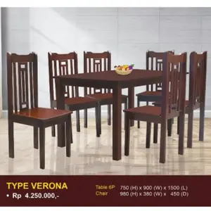 Set Meja Makan Wittop Verona + 6 Kursi