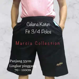 Celana Pendek Katun Merk FIT 3/4 POLOS & MOTIF ( KARET )
