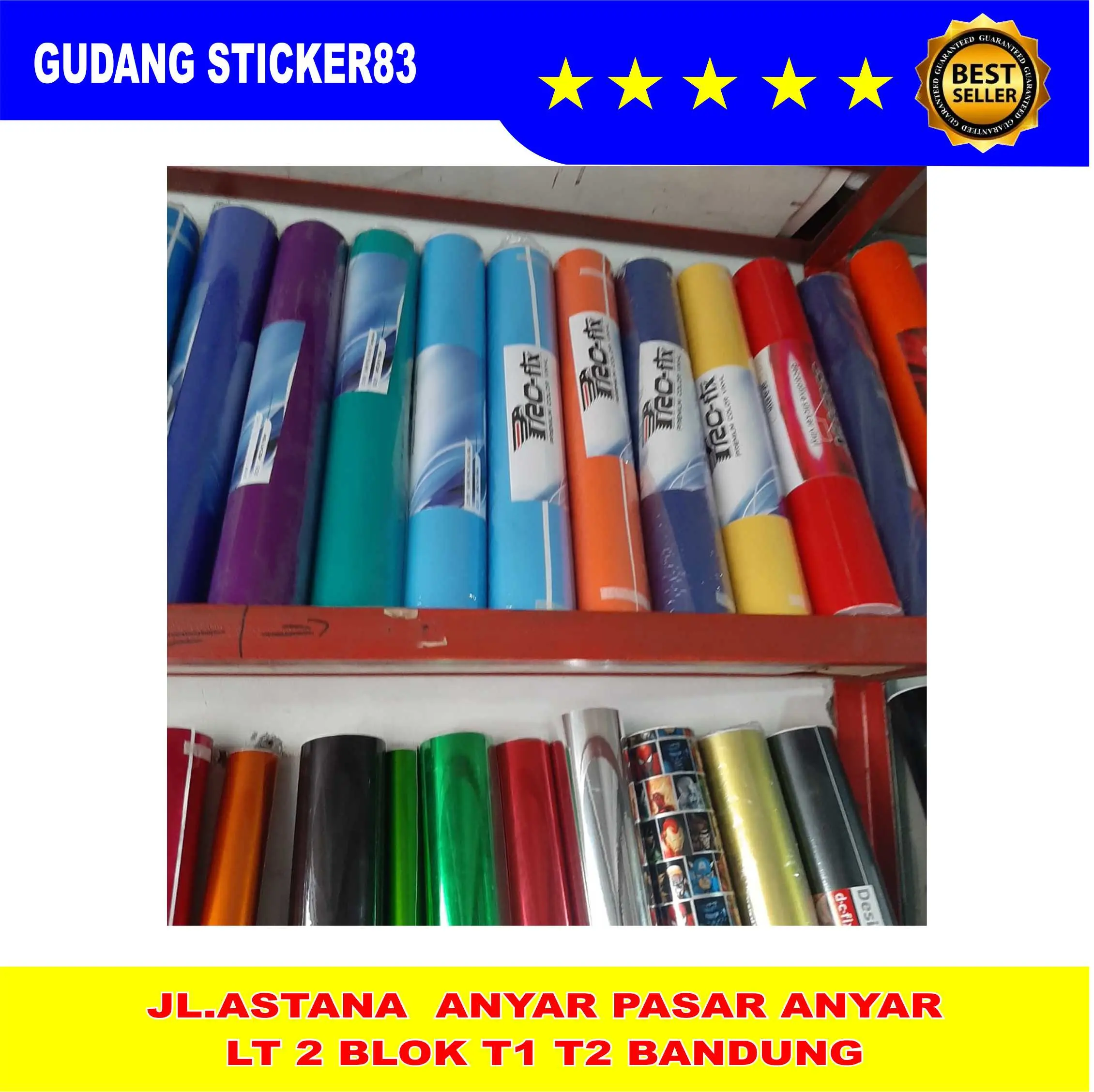 Sticker skotlet polos warna glosy,dop dan transparan
