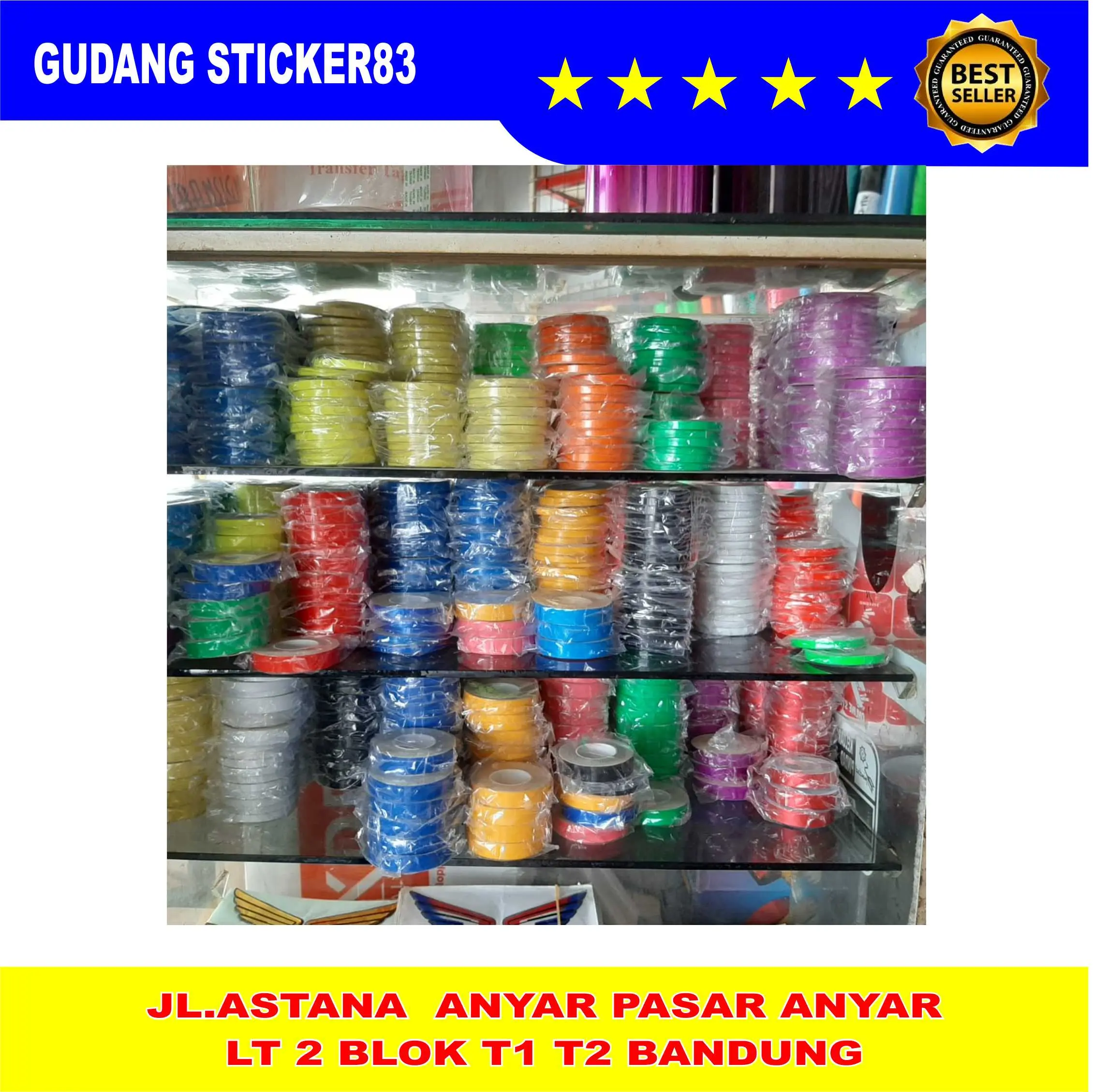 Lis Pelek Polos Strip List Velg 1cm Scotlite Sticker