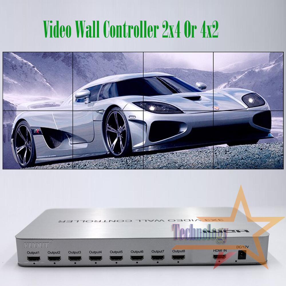 HDMI Video Wall Controller 4x2 2x4 (Menyatukan 1 Gmbar di 8 TV) 1080P