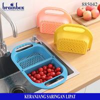 Gambar Keranjang Saringan Lipat Buah Sayur Baskom Saringan Wadah Cuci Buah - Pink dari Brainbox Car and Home Kota Batam 1 Tokopedia