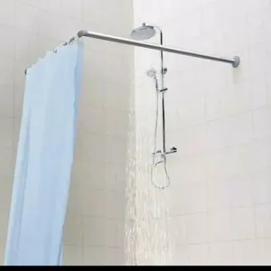 Tiang shower curtain kamar mandi / Tirai L kamar mandi / Hordeng