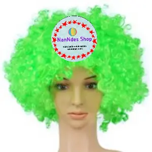 Wig Hijau / Rambut Palsu Kribo Allsize / Wig Badut / Wig Costplay
