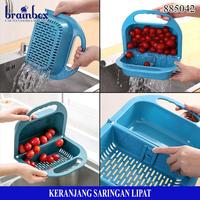 Gambar Keranjang Saringan Lipat Buah Sayur Baskom Saringan Wadah Cuci Buah - Pink dari Brainbox Car and Home Kota Batam 3 Tokopedia