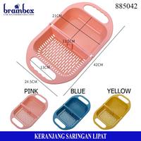 Gambar Keranjang Saringan Lipat Buah Sayur Baskom Saringan Wadah Cuci Buah - Pink dari Brainbox Car and Home Kota Batam 2 Tokopedia