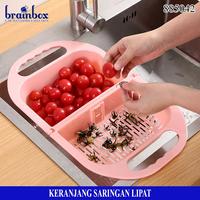 Gambar Keranjang Saringan Lipat Buah Sayur Baskom Saringan Wadah Cuci Buah - Pink dari Brainbox Car and Home Kota Batam 5 Tokopedia