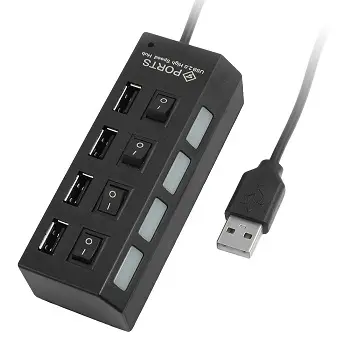 USB HUB SKALAR 4 PORT ON/OFF USB 2.0 1