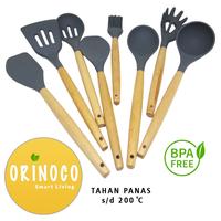 Gambar PERALATAN MASAK SPATULA SILIKON KITCHEN UTENSILS SET (8+HOLDER) OR-202 dari Maxhomeliving Kota Bogor 4 Tokopedia