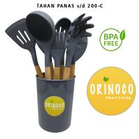 Gambar PERALATAN MASAK SPATULA SILIKON KITCHEN UTENSILS SET (8+HOLDER) OR-202 dari Maxhomeliving Kota Bogor 5 Tokopedia