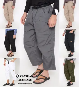 Celana Sirwal Zayidan Abu Dzar Zipper Sunnah Syari | Celana Sirwal Cingkrang Pria Muslim Laa Isbal Pria Dewasa Katun tebal Formal Panjang Casual