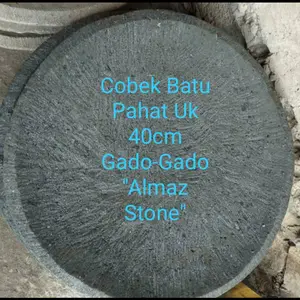 COBEK BATU ASLI PAHAT UKURAN 40 cm +ULEKAN