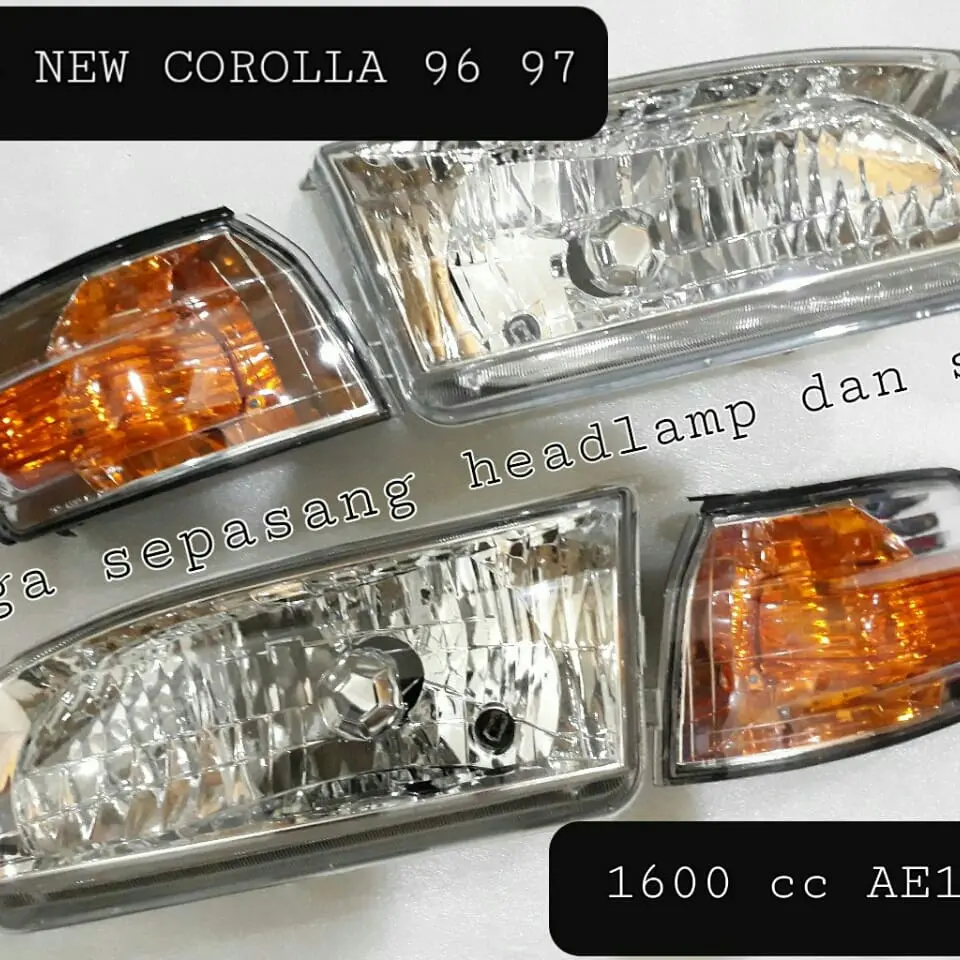TOYOTA COROLLA ALL NEW 1600cc 1996 1997 HEADLAMP LAMPU BESAR KRISTAL