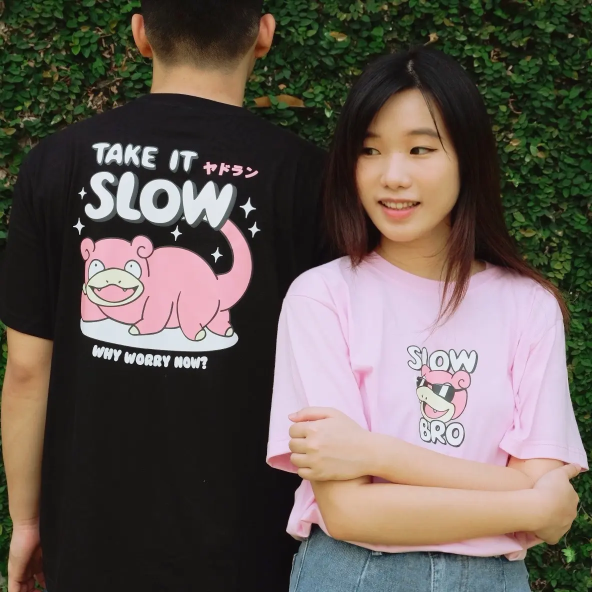 Baju Kaos Anime Pokemon - Kuruu Merch Slowpoke T Shirt