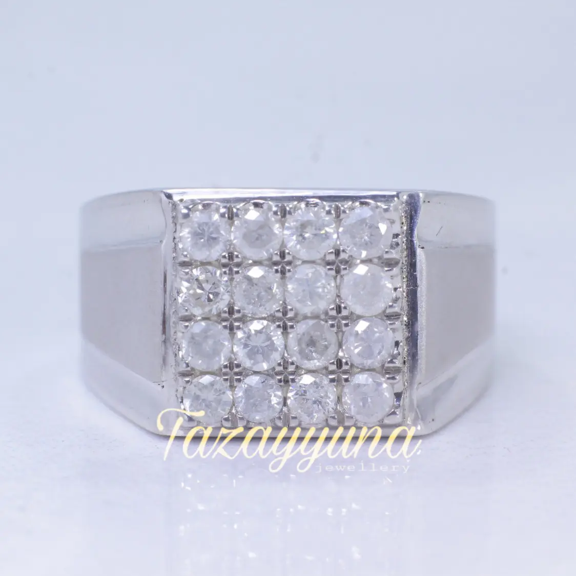CINCIN PERAK PRIA NATURAL BERLIAN EROPA0,40ct/16pcs NA240