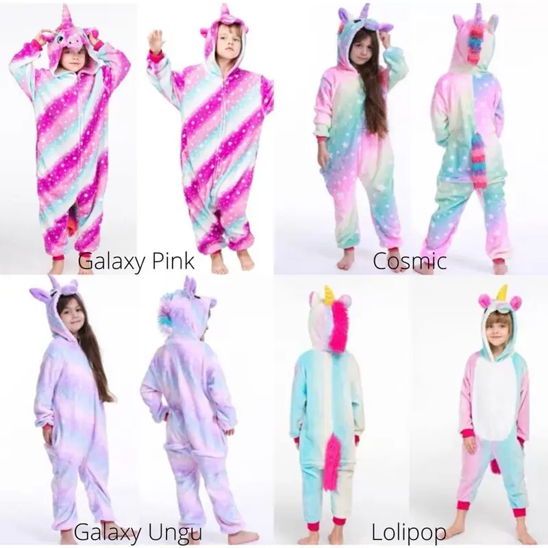 KOSTUM UNICORN KUDA PONY ONESIE PIYAMA COSPLAY BAJU TIDUR KIGURUMI 2