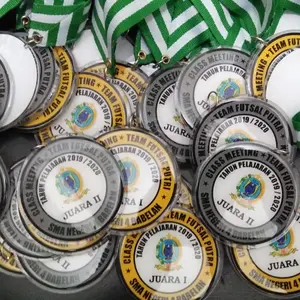 mendali akrilik 2 sisi | murah-berkualitas (sudah termasuk tali)