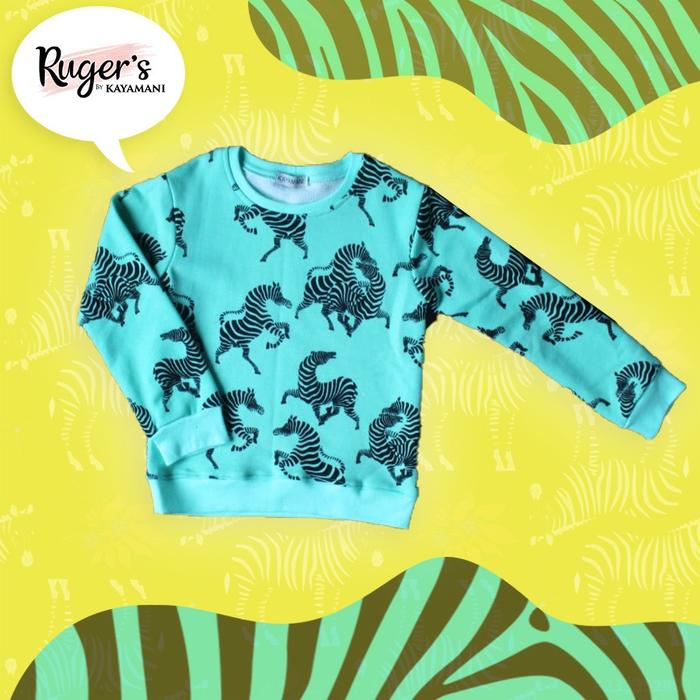 Gambar Rugers By Kayamani - Sweater Top Kids - Zebra tosca - 4-5 tahun dari Rugers By Kayamani Kota Tangerang Selatan Tokopedia