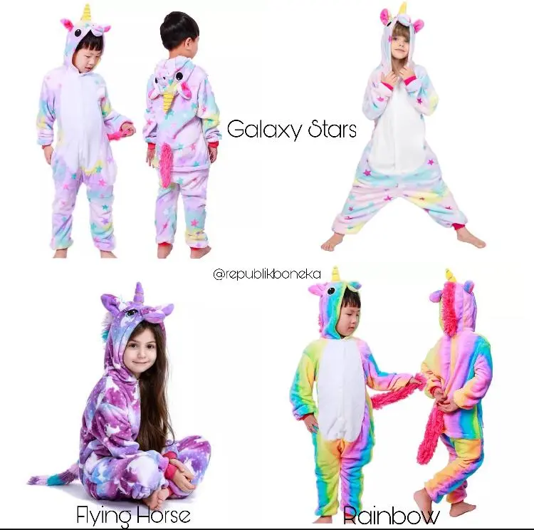 KOSTUM UNICORN KUDA PONY ONESIE PIYAMA COSPLAY BAJU TIDUR KIGURUMI 3