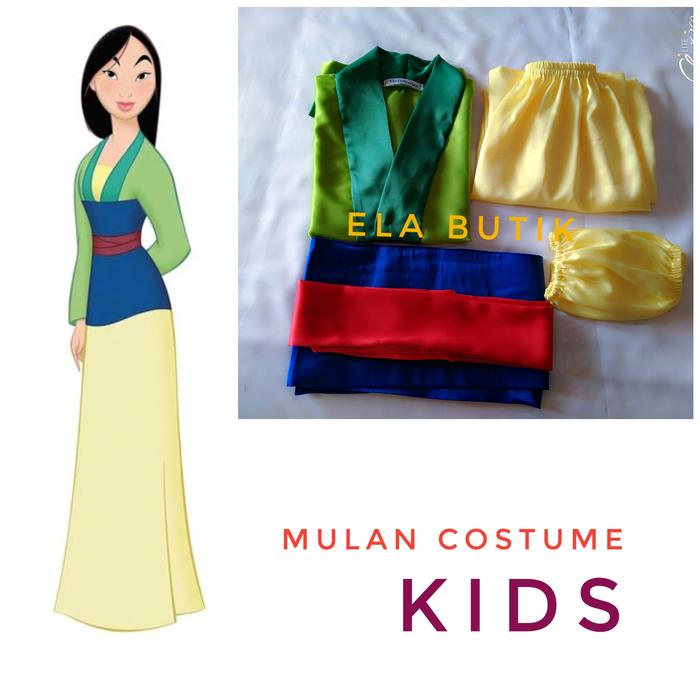 Gambar kostum mulan anak-kostum princess mulan-kostum halloween dari ela-butik Kota Medan Tokopedia