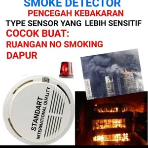 SMOKE DETECTOR FIRE ALARM DGB SPEAKER DETEKSI ASAP BATTERY STAND ALONE
