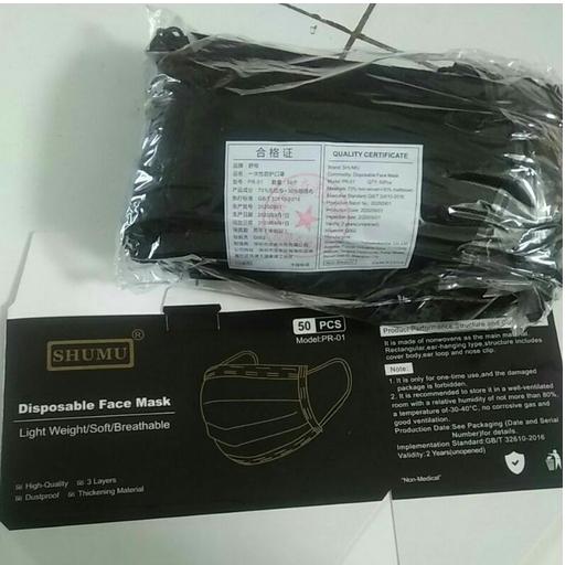 Masker 3 ply shumu hitam