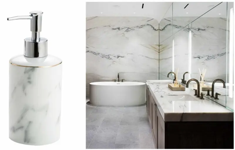 Bathroom Set Marble White / Tempat Sikat Gigi Sabun / Soap Dish Marmer 3