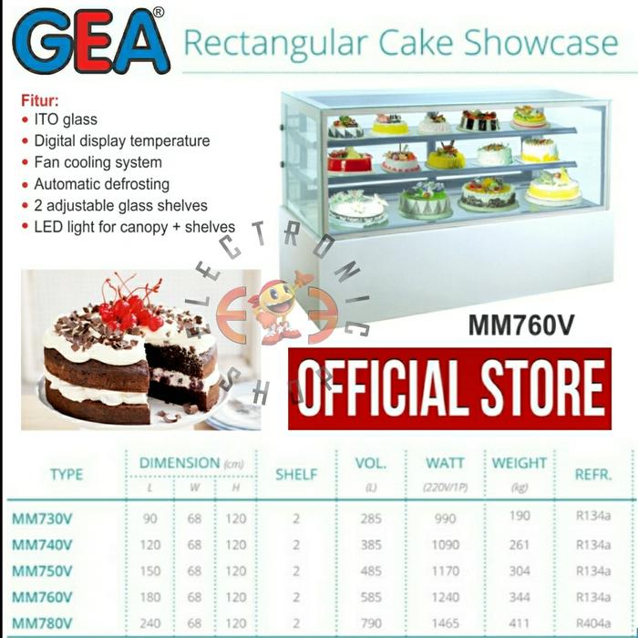 Gambar Gea Mm760V White Marble Panel Cake Showcase - Mm 760V dari E Three Shop Kota Administrasi Jakarta Utara Tokopedia