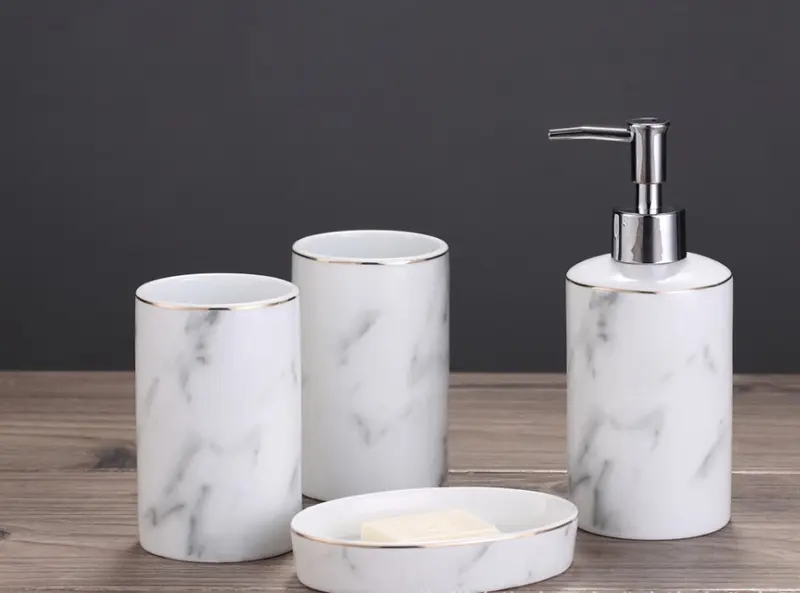 Bathroom Set Marble White / Tempat Sikat Gigi Sabun / Soap Dish Marmer 1