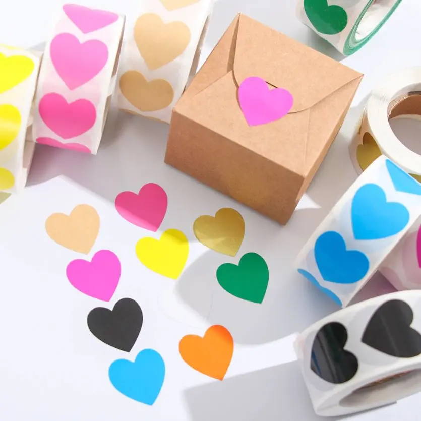 Simple Heart Sticker Stiker Scrapbook Deco DIY Label Hadiah Paket Hati
