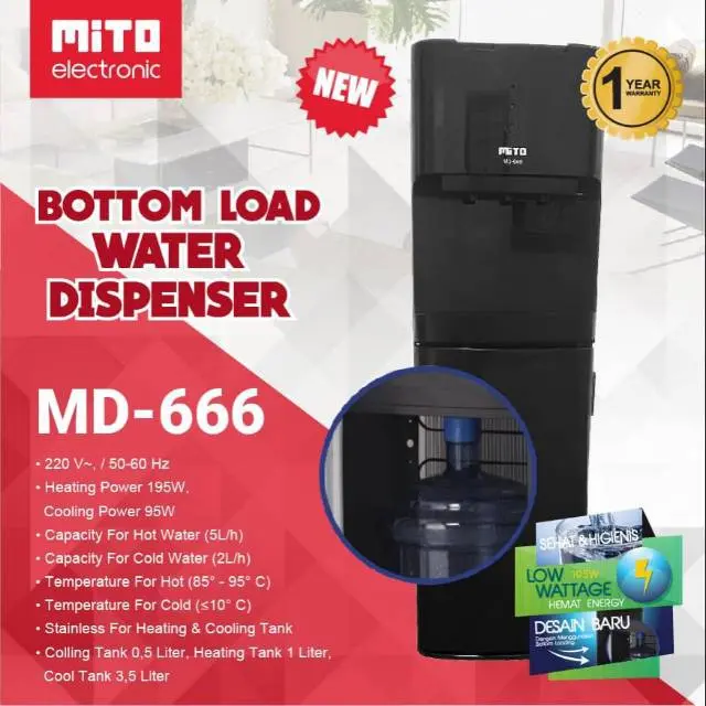 Dispenser Galon Bawah Mito Dispenser MD-666