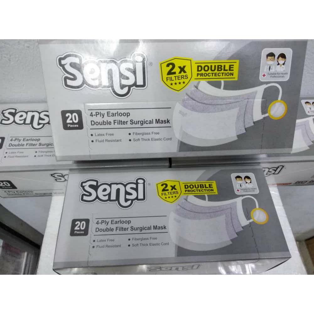 Masker Sensi 4ply Earloop Double Filter Surgical DOUBLE PROTECTION