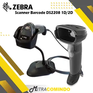 Barcode Scanner Zebra Symbol DS2208 1D/2D USB With Stand