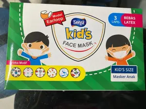 Masker SENSI Kids Kid Face Mask Anak Motif Earloop BOX Isi 40 Pcs ORI