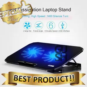 SeenDa Cooling Pad Laptop Adjustable Stand 2 Kipas Universal