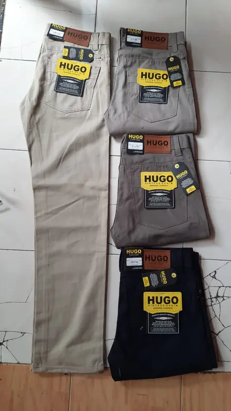 Celana panjang pria standar canvas polos 2